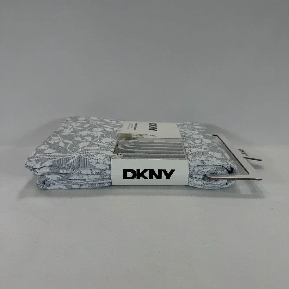 DKNY Heritage Floral Matelasse Shower Curtain Grey/White 72x72 Textured Fabric